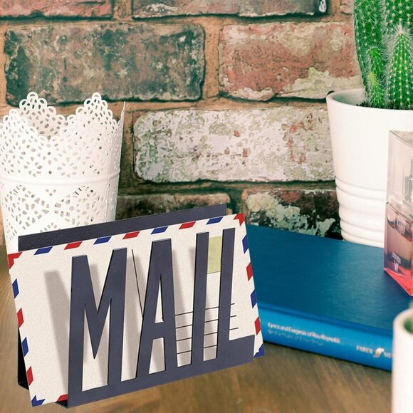 2PACK Metal Mail Holder Countertop Bill Organizer with Modern Cutout Lettering D - Picture 4 of 6